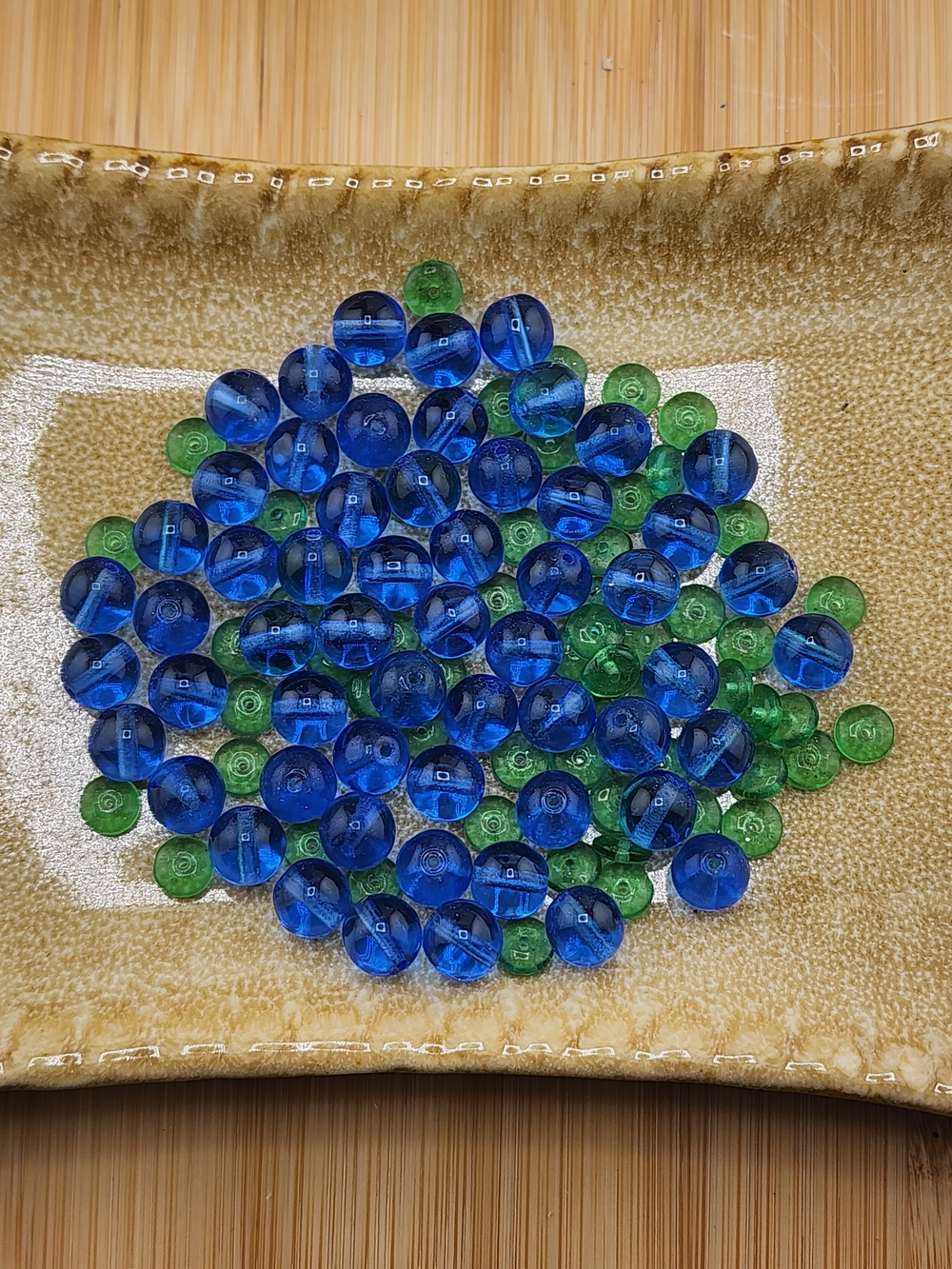 Lot Of Blue and Green Glass Beads  - DIY Jewelry Making 0565